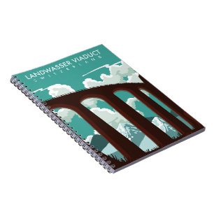 Caderno Espiral Camiseta do Viaduto de Landwasser Suíça