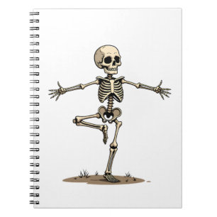 Caderno Espiral Camiseta engraçada de fitness de Halloween Yoga de