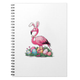 Caderno Espiral Camiseta Flamingo de Páscoa