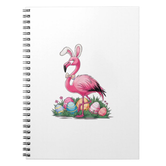 Caderno Espiral Camiseta Flamingo de Páscoa (Frente)