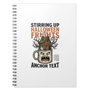 Caderno Espiral Camiseta Gráfica de Caneca Assombrada de Café Assu