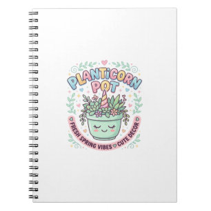 Caderno Espiral Camiseta Gráfica de Design Gráfico de Vaso Plantic