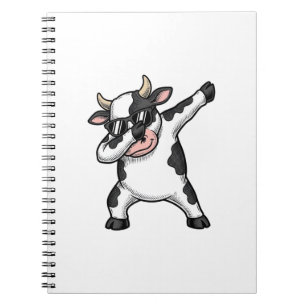 Caderno Espiral Camiseta Gráfica de Óculos de Sol de Vaca Dabbing