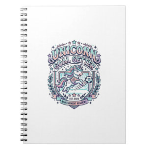Caderno Espiral Camiseta Gráfica Estilo Retro Unicórnio Alcançador