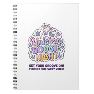 Caderno Espiral Camiseta Gráfica Tipografia Negrito Unicórnio Boog