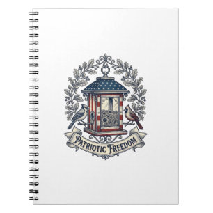 Caderno Espiral Camiseta Gráfica Vetorial de Comedouro de Pássaros