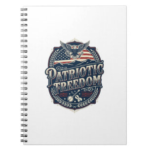 Caderno Espiral Camiseta Gráfica Vetorial de Herança Patriótica de