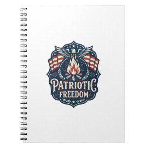 Caderno Espiral Camiseta Gráfica Vetorial Patriótica da Noite da F