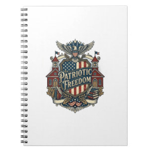 Caderno Espiral Camiseta Gráfica Vetorial Patriótica de Volta às A