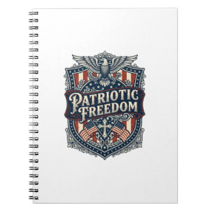 Caderno Espiral Camiseta Gráfica Vetorial Patriótica Fé Família Li