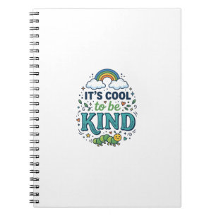 Caderno Espiral Camiseta Legal Ser Gentil Lagarta Arco-íris Design