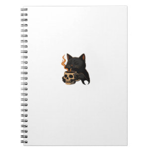 Caderno Espiral Camiseta Oversized Dark Cat Coffee With Skull Mug