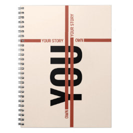 Caderno Espiral Camiseta Own Your Story – Citação Motivacional Neg