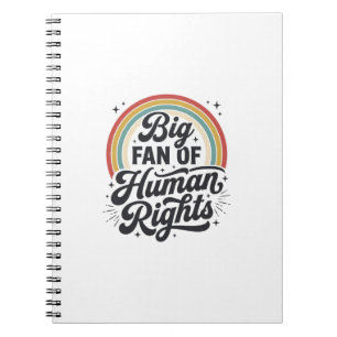 Caderno Espiral Camiseta Vetorial Arco-Íris Retro dos Direitos Hum