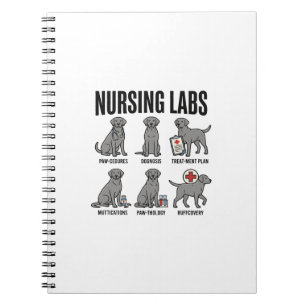 Caderno Espiral Camiseta Vetorial de Desenho de Pun Médico de Cães