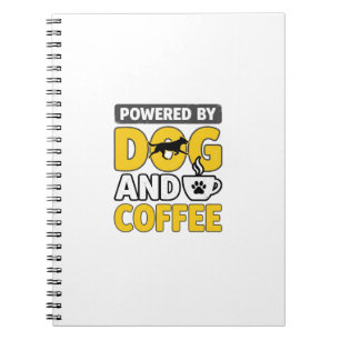 Caderno Espiral Camiseta Vintage Alimentada Por Cão E Café_1