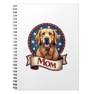 Caderno Espiral Camiseta Vintage de Mãe de Cachorro Patriota Golde