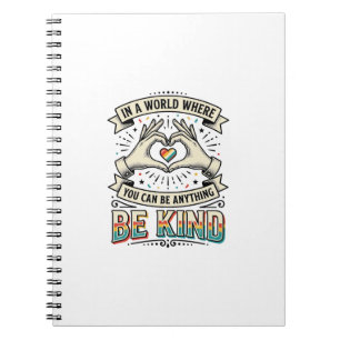 Caderno Espiral Camiseta Vintage Desenho Coração Arco-Íris Mãos Se