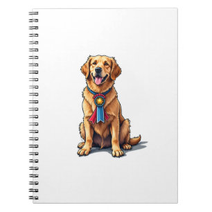 Caderno Espiral Camiseta Vintage do Golden Retriever Americano Org
