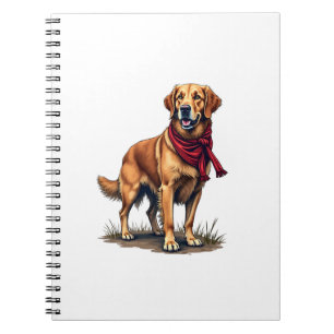 Caderno Espiral Camiseta Vintage do Retriever Dourado de Caça Patr