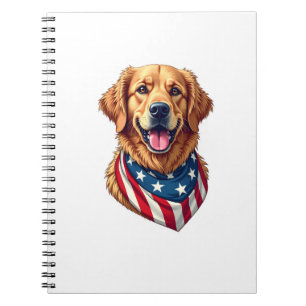 Caderno Espiral Camiseta Vintage do Retriever Dourado Estrelado 4