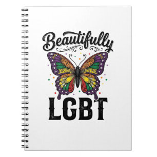 Caderno Espiral Camiseta Vintage Orgulho Borboleta LGBT Lindamente