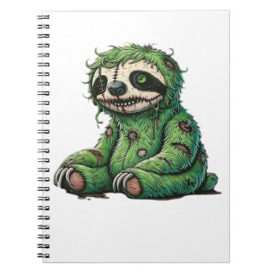 Caderno Espiral Camiseta Zombie Sloth Halloween Preguiça Zombie Am