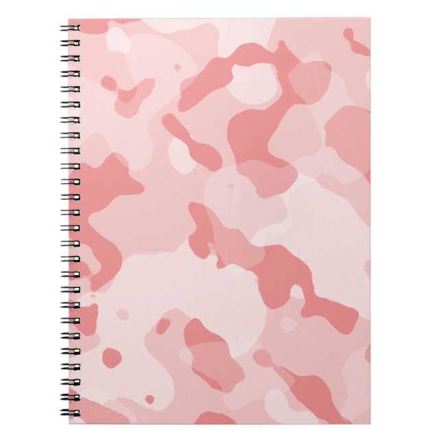 Caderno Espiral Camo Rosa Bebê; Camuflagem (Frente)