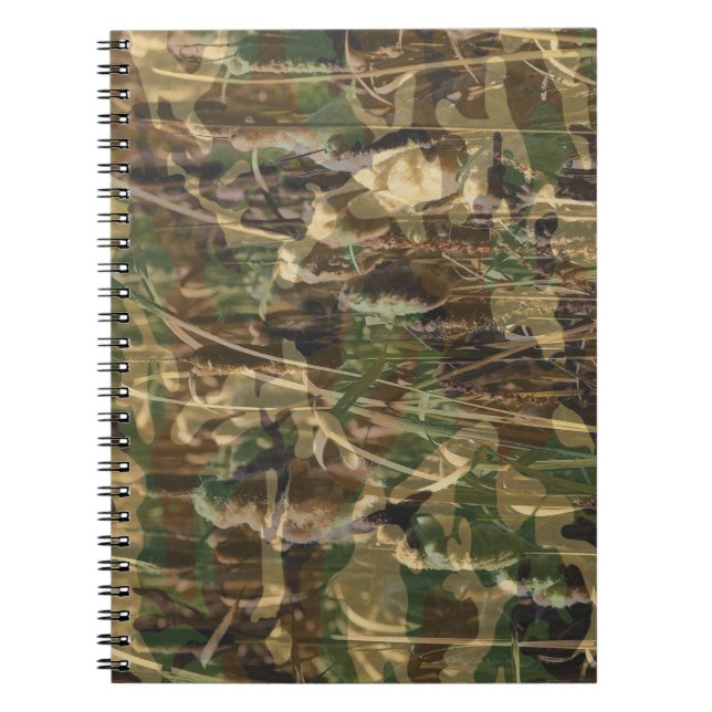 Caderno Espiral Camouflage Padrão Verde Marrom (Frente)