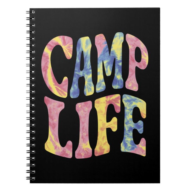 Caderno Espiral Camp Life Tie-Die Retro (Frente)