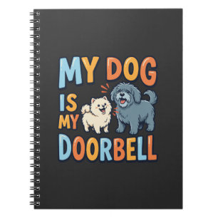 Caderno Espiral Campainha de Porta de Cachorro Engraçada Amante de