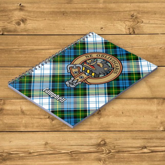 Caderno Espiral Campbell Crest over Dress Tartan (Criador carregado)