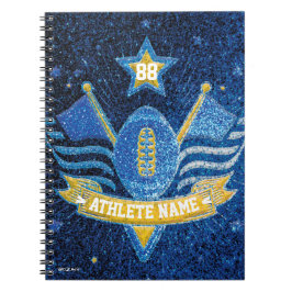Caderno Espiral Campeões Americanos de Futebol Azul e Dourado