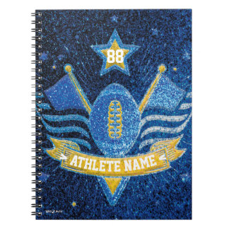 Caderno Espiral Campeões Americanos de Futebol Azul e Dourado