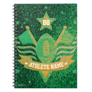 Caderno Espiral Campeões Americanos de Futebol Verdes e Dourados