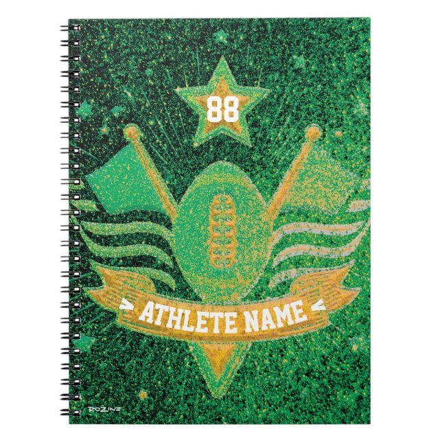 Caderno Espiral Campeões Americanos de Futebol Verdes e Dourados (Frente)