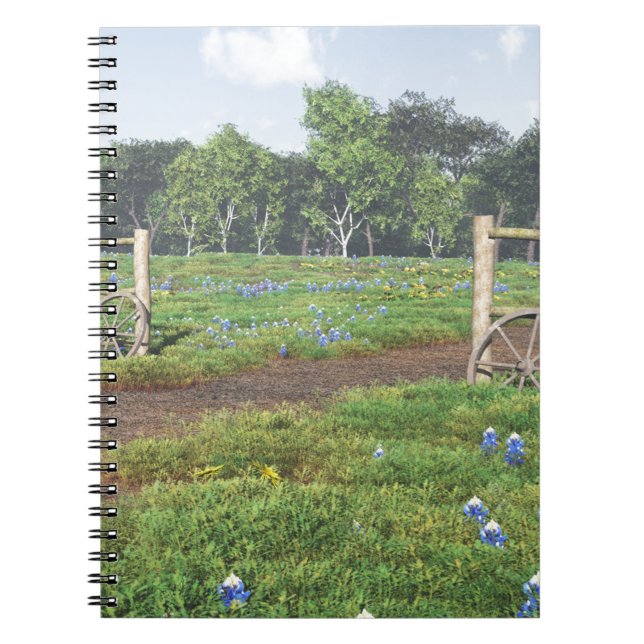 Caderno Espiral Campo das redes Bluebonnets (Frente)