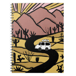 Caderno Espiral Campo de caminhada do deserto Vanlife