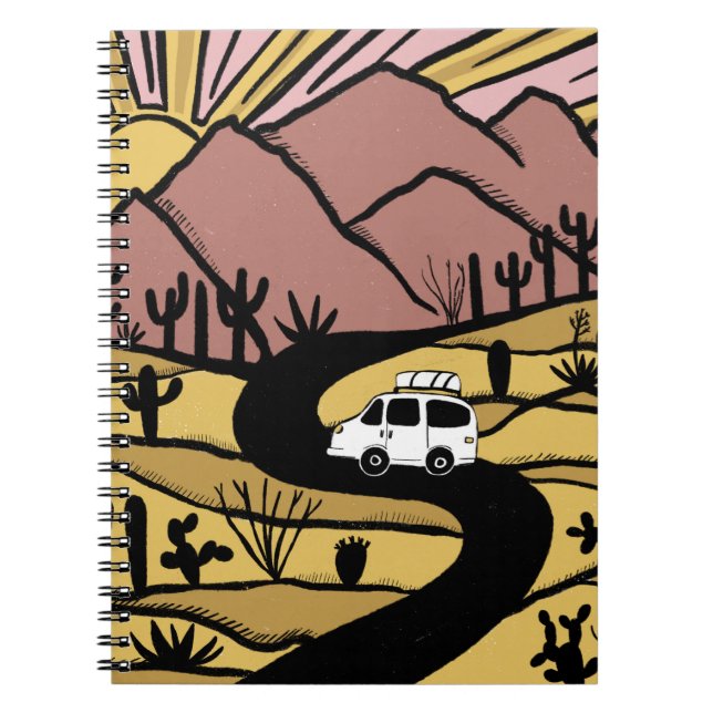 Caderno Espiral Campo de caminhada do deserto Vanlife (Frente)