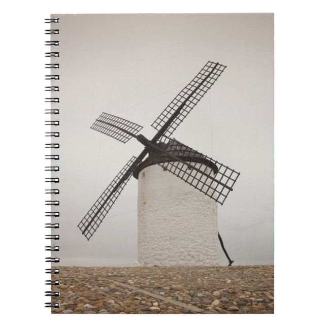 Caderno Espiral Campo de Criptana, antigos moinhos de vento da Man (Frente)