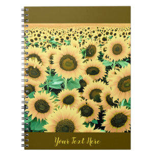 Caderno Espiral Campo de flores amarelas do Ouro