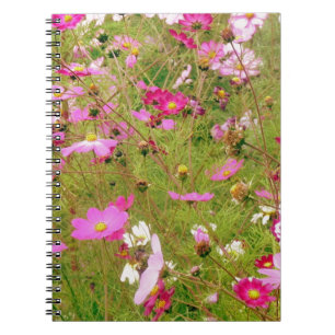 Caderno Espiral Campo De Flores Rosa