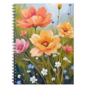 Caderno Espiral Campo de Flores Silvestres   Botânica de Flores Aq
