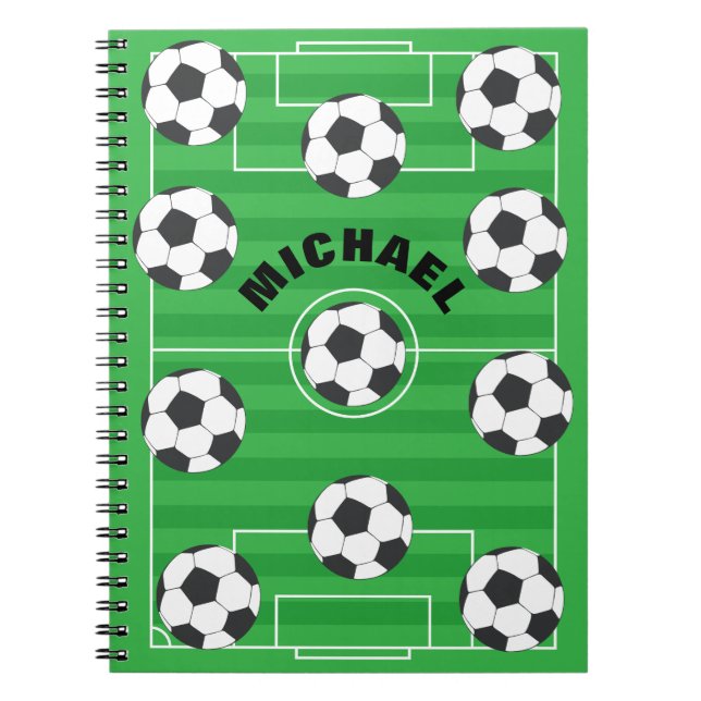 Caderno Espiral Campo de futebol personalizado (Frente)