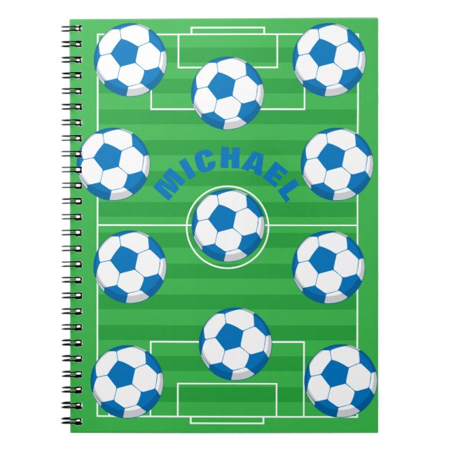 Caderno Espiral Campo de futebol personalizado (Frente)