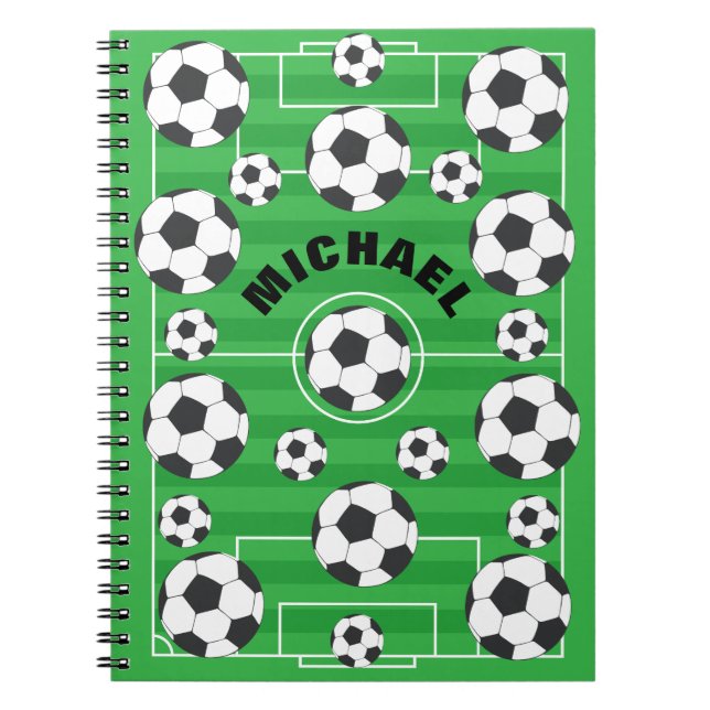 Caderno Espiral Campo de futebol personalizado (Frente)