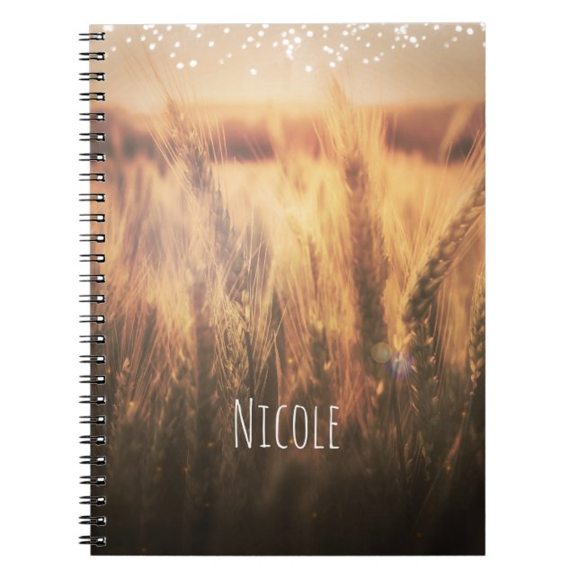Caderno Espiral Campo de trigo Rustic Country Personalizado (Frente)