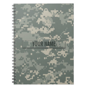 Caderno Espiral Camuflagem ACU do Exército Personalizável