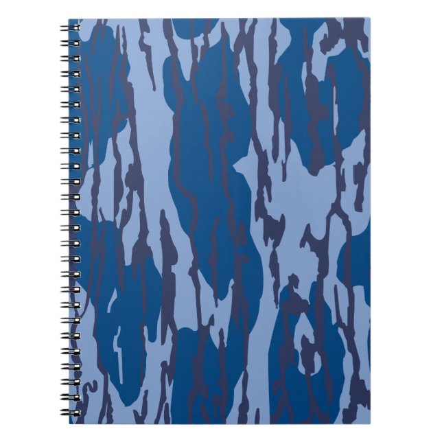 Caderno Espiral Camuflagem Azul de Padrão Militar Camo (Frente)
