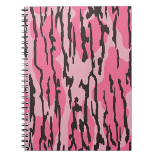 Caderno Espiral Camuflagem Bottom Lands Rosa para Mulheres e Menin